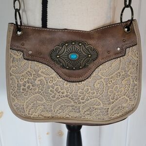 Justin Crossbody Leather Western Cowgirl Embellished Conceal Bag
